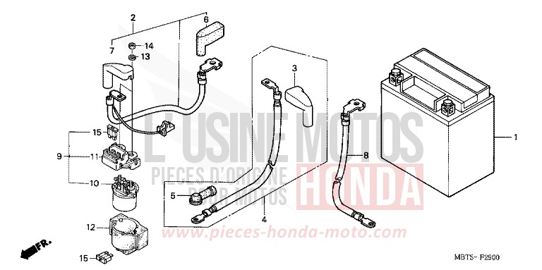 BATTERY for Varadero ABS SHIELD SILVER METALLIC (NH480) from 2006